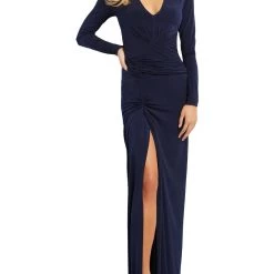 Budget 🤩 Jovani 👩 Womens Shoulder Pad Maxi Evening 👗 Dress 🥰