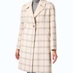 Best deal 👍 Kinross Windowpane Notch Collar 🧥 Coat in Ivory Multi - 👩 women 🤩