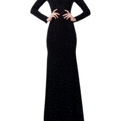 Budget 🎉 Jovani 👩 Womens Rhinestone Maxi Evening 👗 Dress ⭐