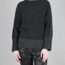 Deals ✔️ Kinross Plaited Easy Funnel Sweater in Black/ Flannel - 👩 women 🥰