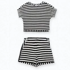 Best deal 😍 Milly Julie Yarn Dye Knit Short Set in Black/White - 👩 women ✨ -Shoshanna Shop 6728e1a178fe45629e21bc701ec100eb 1080x