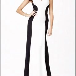 Cheap ✔️ Jovani Black And White Evening Gown in Black, White - 👩 women ⭐