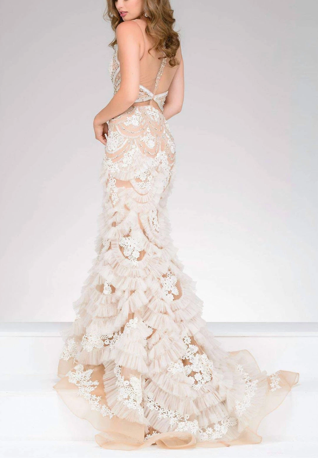 New 🤩 Jovani Lingerie-Look Evening Gown in Ivory/Nude - 👩 women 🎉 2 New 🤩 Jovani Lingerie-Look Evening Gown in Ivory/Nude - 👩 women 🎉 - Image 2