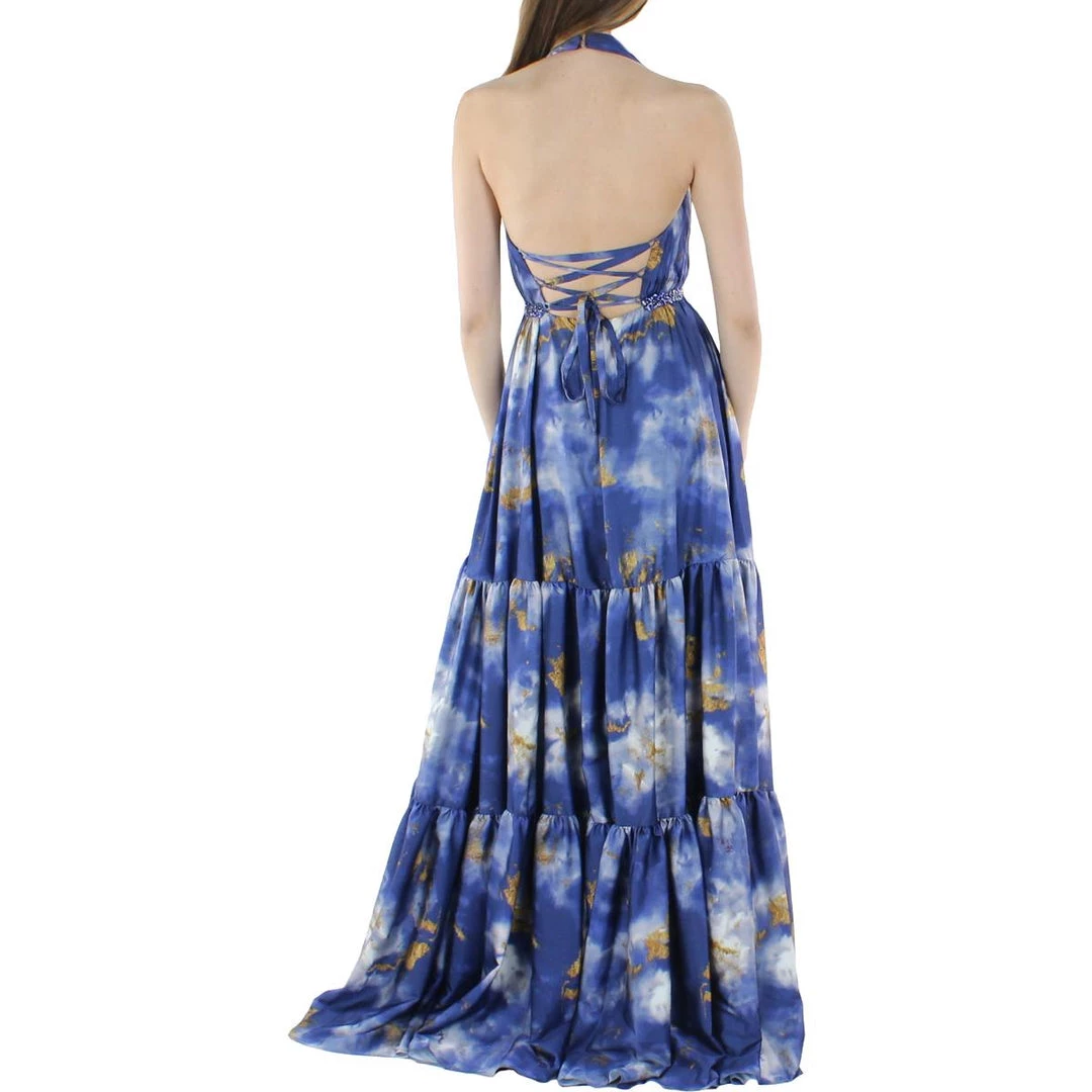 Buy ⌛ Jovani 👩 Womens Embellished Maxi Halter 👗 Dress 😍 2 Buy ⌛ Jovani 👩 Womens Embellished Maxi Halter 👗 Dress 😍 - Image 2