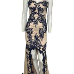 Cheapest ⭐ Jovani Strapless Gown in Navy/Nude - 👩 women 😉