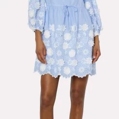 Buy 🤩 Milly Elise 3D Cotton Embroidered 👗 Dress in Chambray - 👩 women ✔️