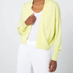 New 👍 Kinross Gathered Trim Cardigan in Lemon - 👩 women 🤩