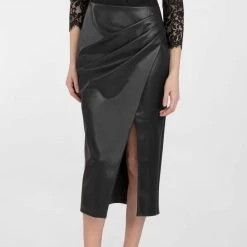 Outlet 🎉 Shoshanna Sadie Leather And Lace 👗 Dress in Jet - 👩 women ⭐