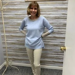 Hot Sale 🎉 Kinross Crew Neck Sweater in Sky - 👩 women ✨ -Shoshanna Shop d022538d2a4e4253b9f1a72533442947 1080x