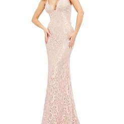 Cheap 🛒 Jovani 👩 Womens Lace Maxi Evening 👗 Dress 🧨