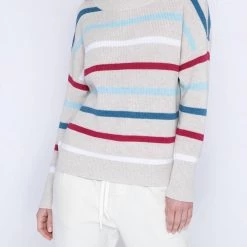Top 10 ⌛ Kinross Rib Stripe Pullover in Champagne Multi - 👩 women ✔️